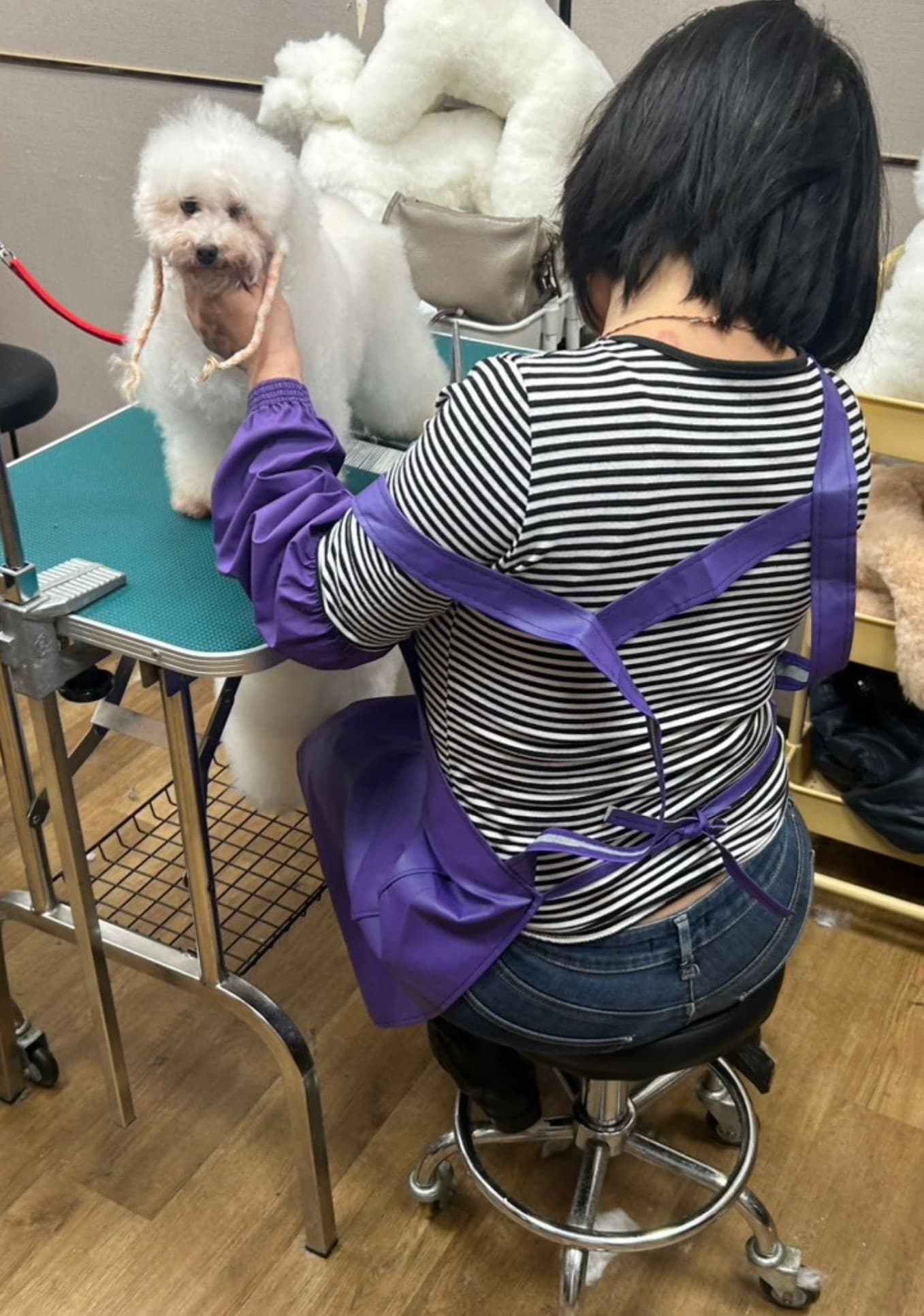 學員專注進行造型修剪