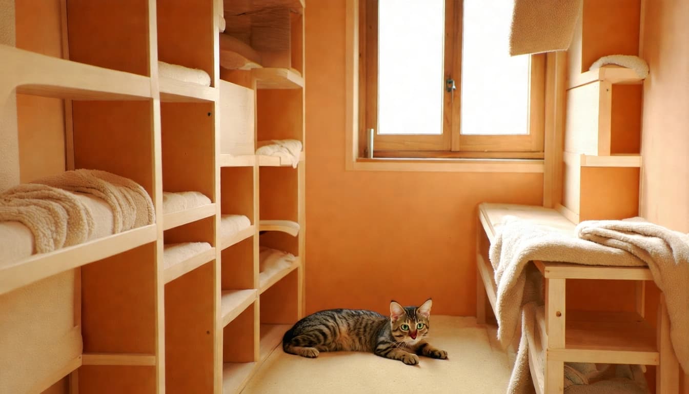 舒適的貓咪住宿區